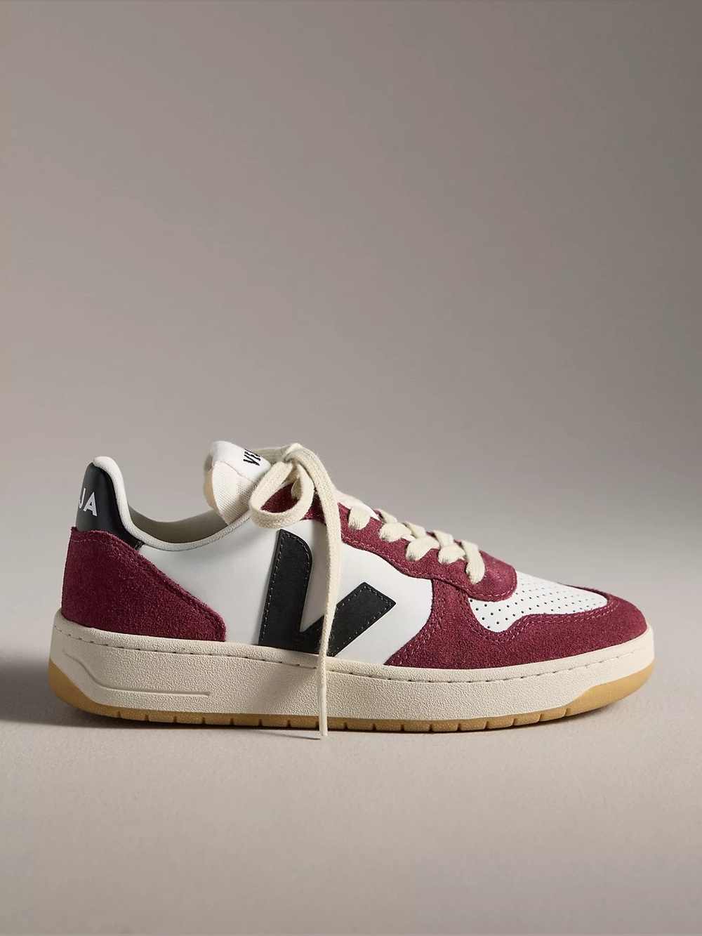 Veja V-10 Sneakers Color White/Black/Amaranth